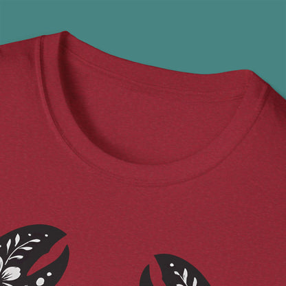 Floral Lobster Silhouette Unisex T-Shirt