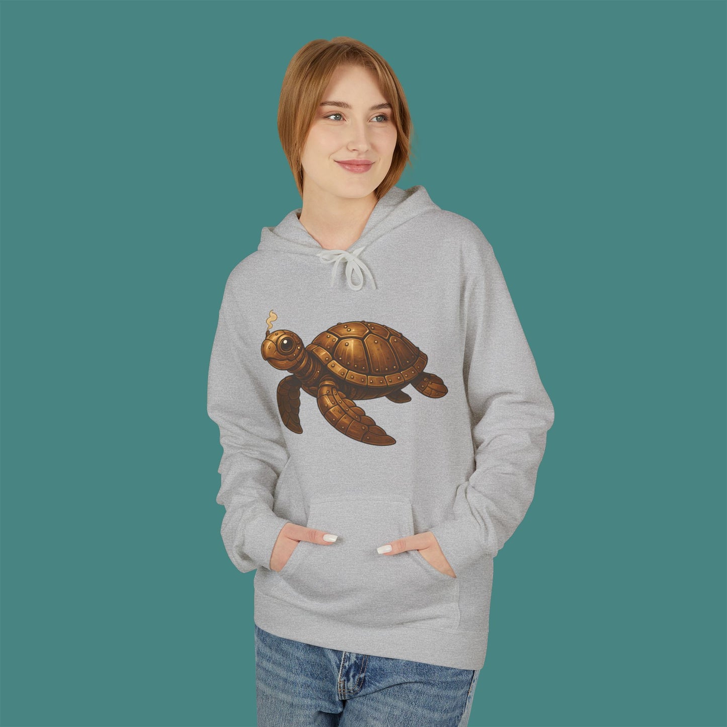 Steampunk Mechanical Turtle Fleece Unisex Hoodie