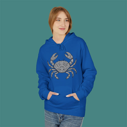 Intricate Mandala Crab Fleece Unisex Hoodie