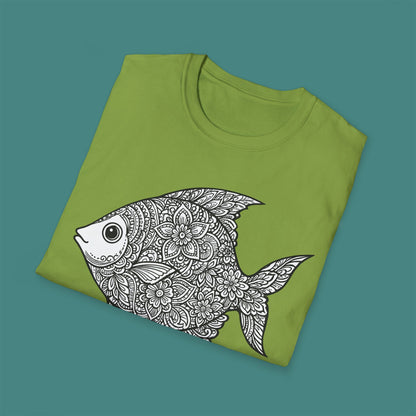 Intricate Mandala Fish Unisex T-Shirt