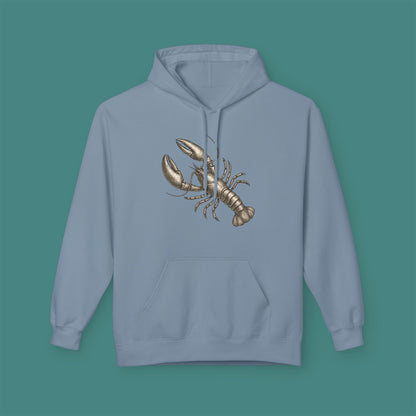 Vintage Etching Lobster Fleece Unisex Hoodie