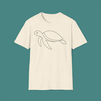 Minimalist Line Art Turtle Unisex T-Shirt
