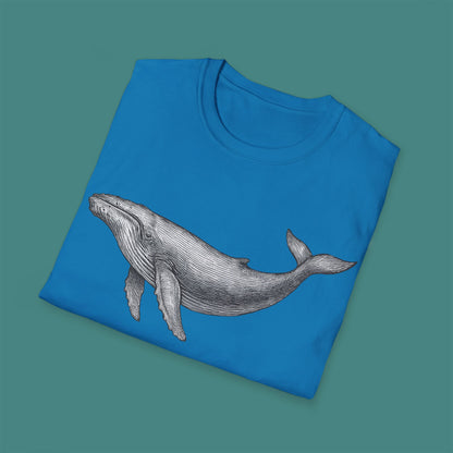 Vintage Etching Whale Unisex T-Shirt