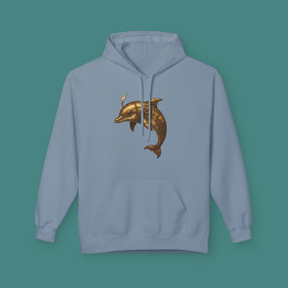 Steampunk Mechanical Dolphin Fleece Unisex Hoodie