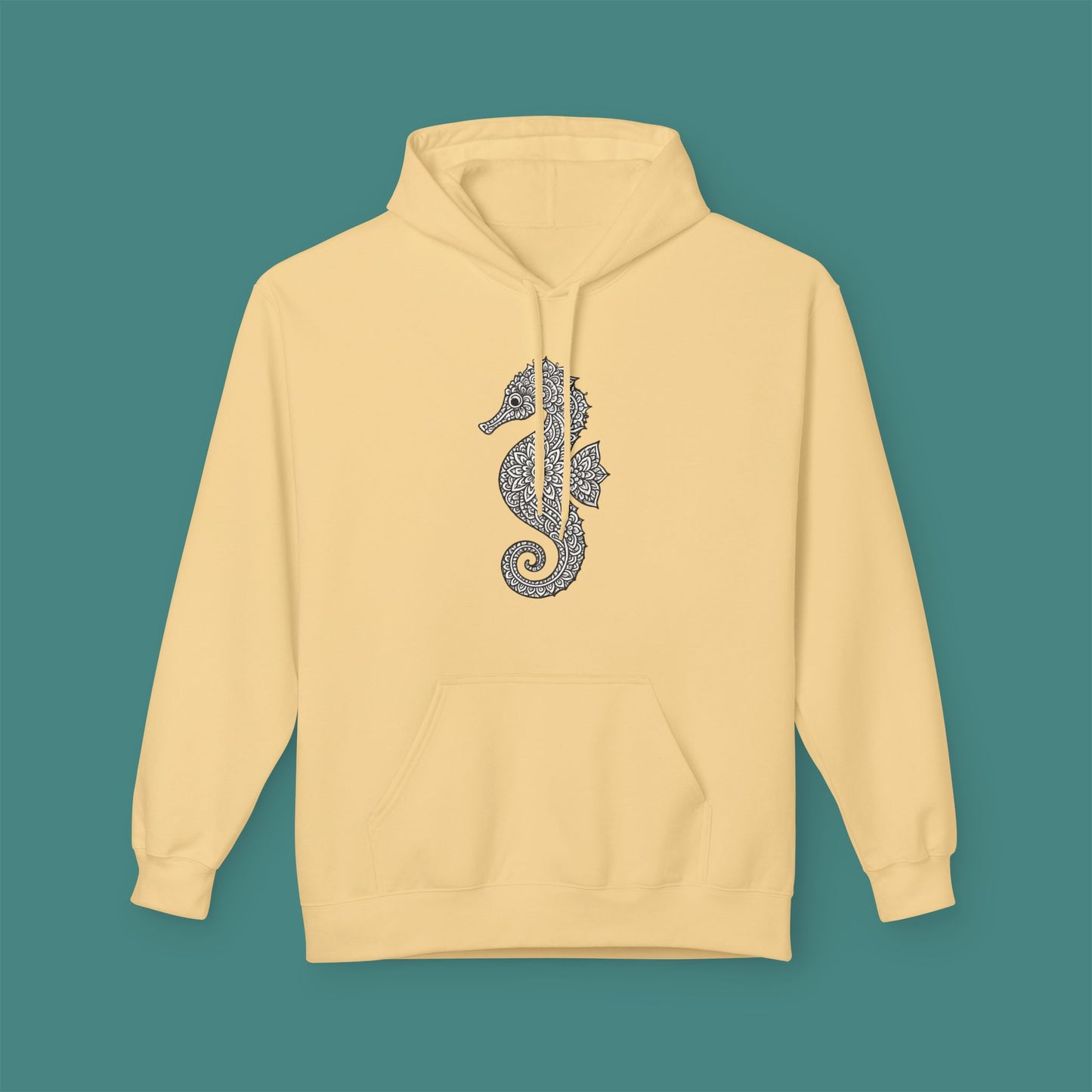 Intricate Mandala Seahorse Fleece Unisex Hoodie