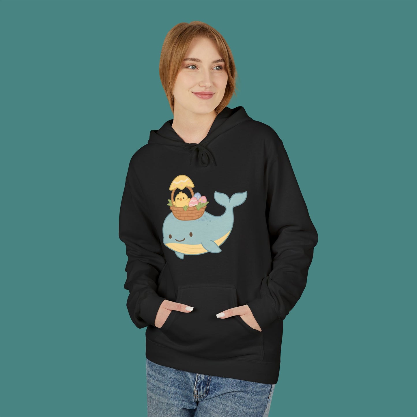 Easter Whale Fleece Unisex Hoodie