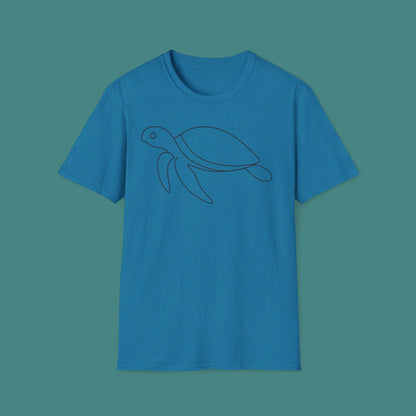 Minimalist Line Art Turtle Unisex T-Shirt