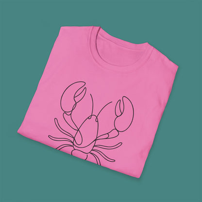 Minimalist Line Art Lobster Unisex T-Shirt