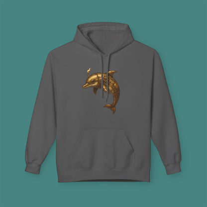 Steampunk Mechanical Dolphin Fleece Unisex Hoodie