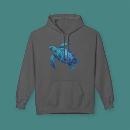 Geometric Polygon Turtle Fleece Unisex Hoodie