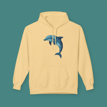 Geometric Polygon Dolphin Fleece Unisex Hoodie
