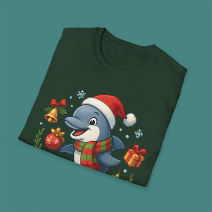 Christmas Dolphin Unisex T-Shirt