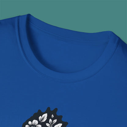 Floral Seahorse Silhouette Unisex T-Shirt