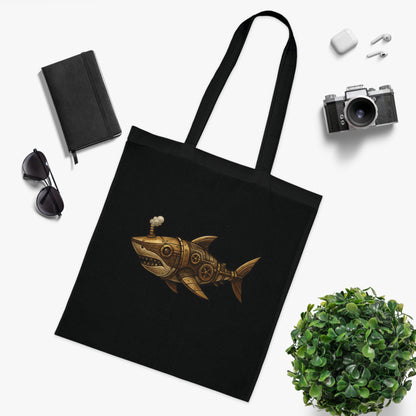 Steampunk Mechanical Shark Tote Bag