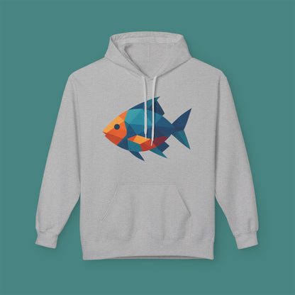 Geometric Polygon Fish Fleece Unisex Hoodie
