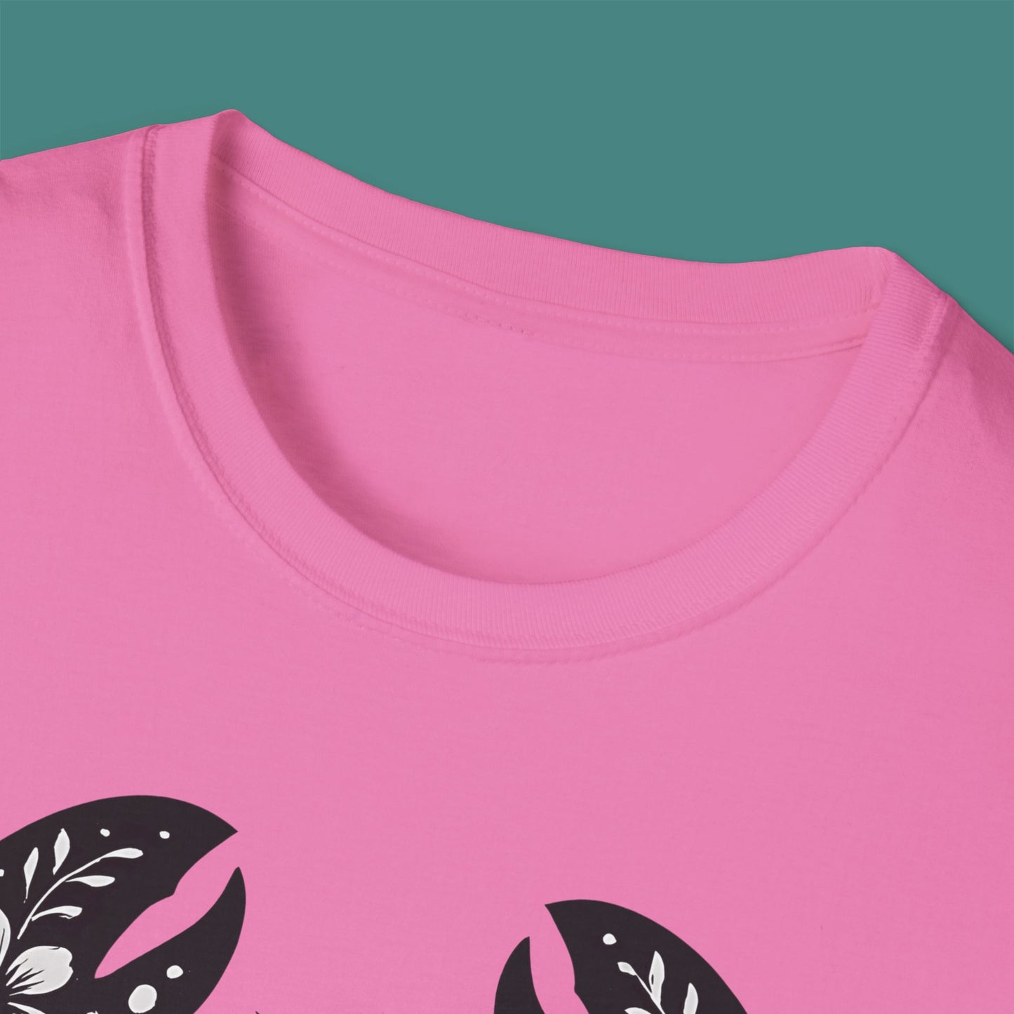 Floral Lobster Silhouette Unisex T-Shirt