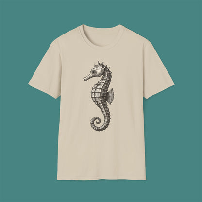 Vintage Etching Seahorse Unisex T-Shirt