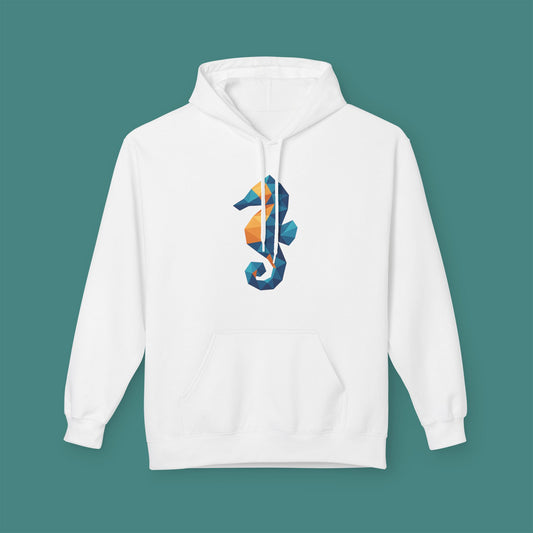 Geometric Polygon Seahorse Fleece Unisex Hoodie