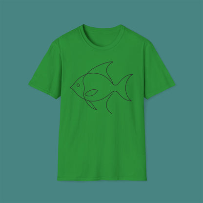 Minimalist Line Art Fish Unisex T-Shirt