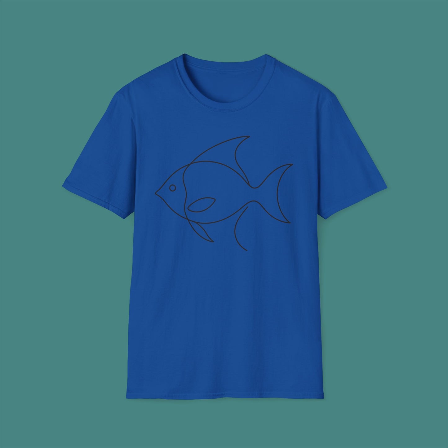 Minimalist Line Art Fish Unisex T-Shirt