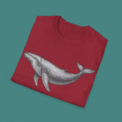 Vintage Etching Whale Unisex T-Shirt