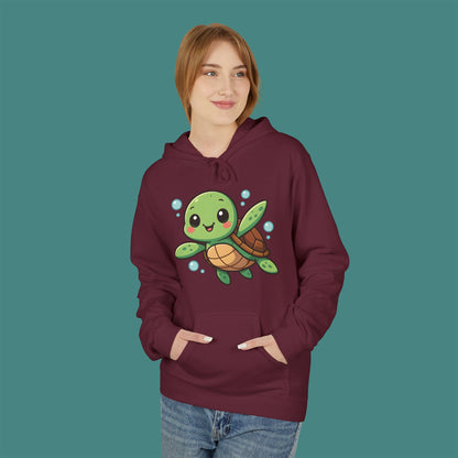 Cartoon Cute Turtle Fleece Unisex Hoodie