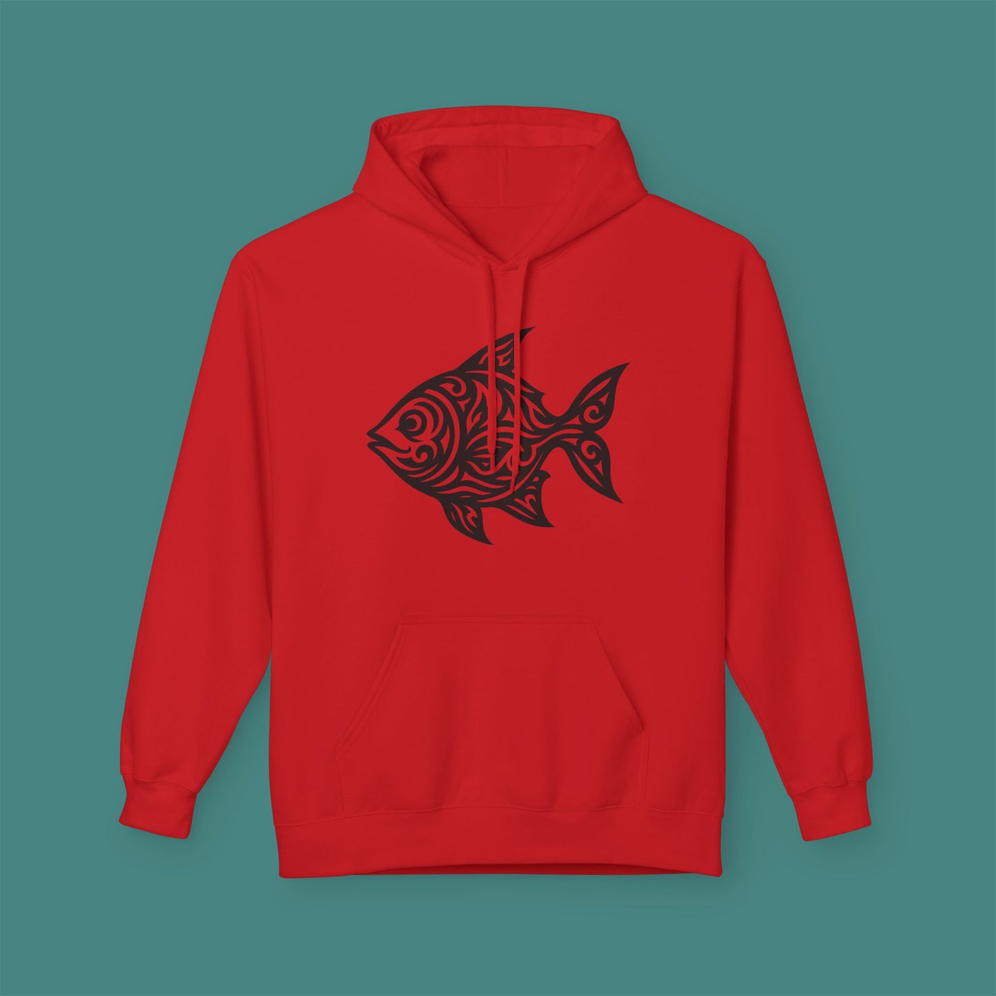 Tribal Tattoo Fish Fleece Unisex Hoodie