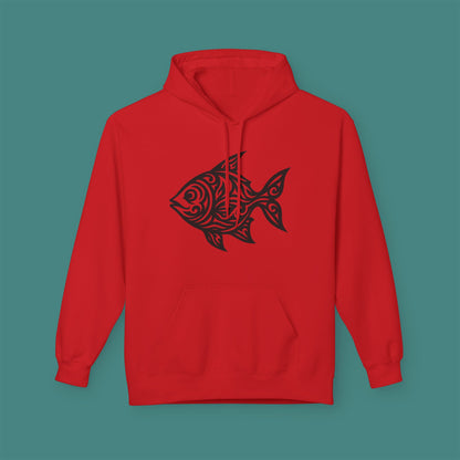 Tribal Tattoo Fish Fleece Unisex Hoodie