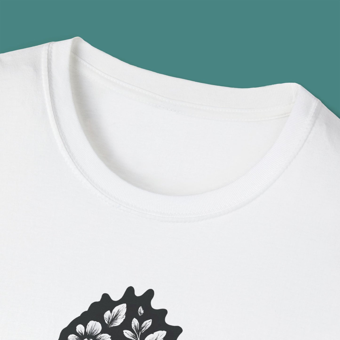 Floral Seahorse Silhouette Unisex T-Shirt