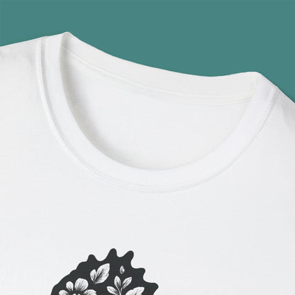 Floral Seahorse Silhouette Unisex T-Shirt