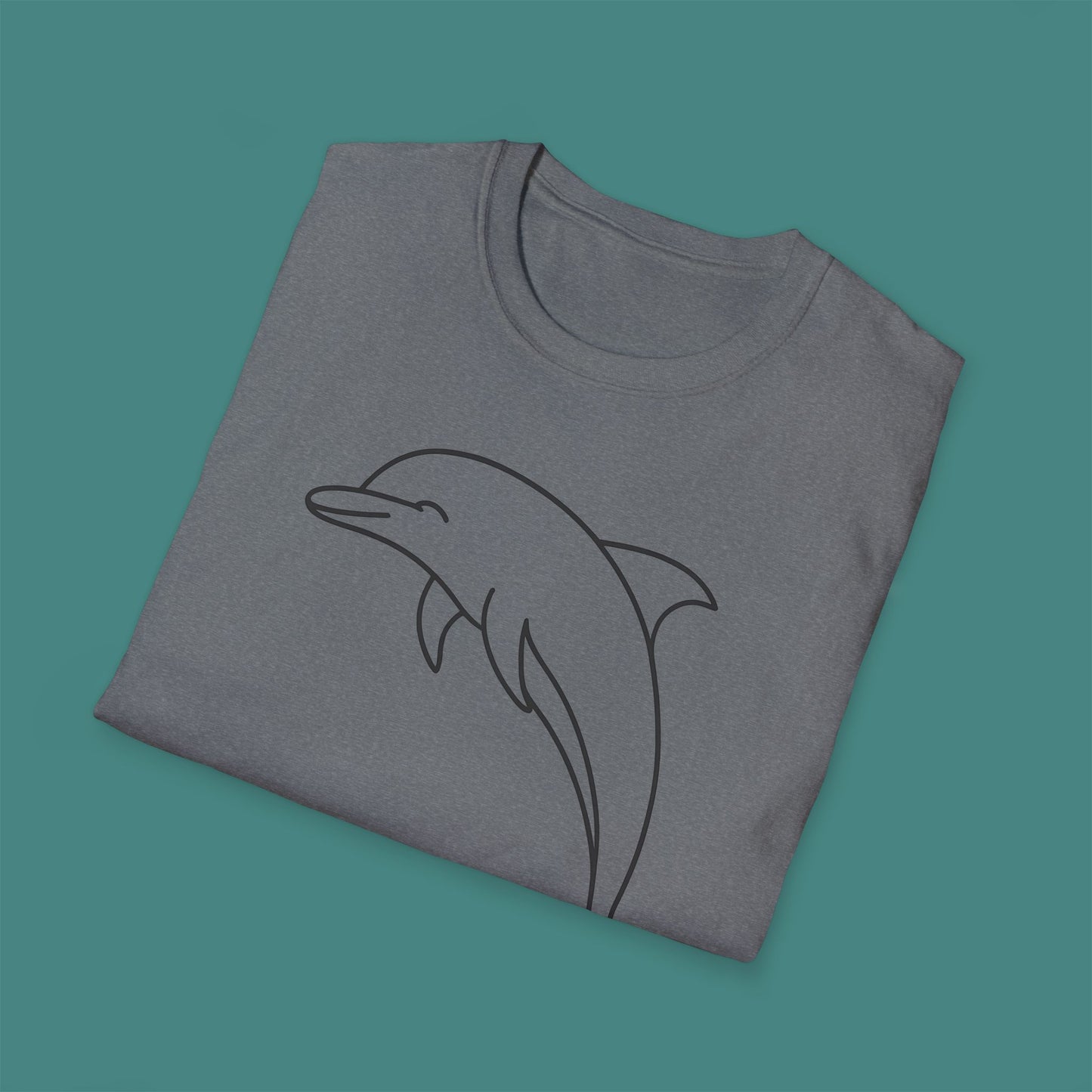 Minimalist Line Art Dolphin Unisex T-Shirt