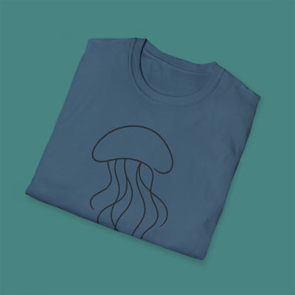 Minimalist Line Art Jellyfish Unisex T-Shirt