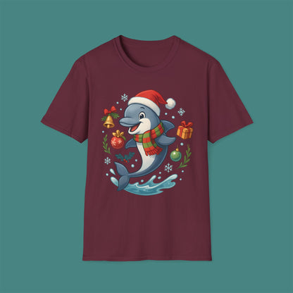 Christmas Dolphin Unisex T-Shirt