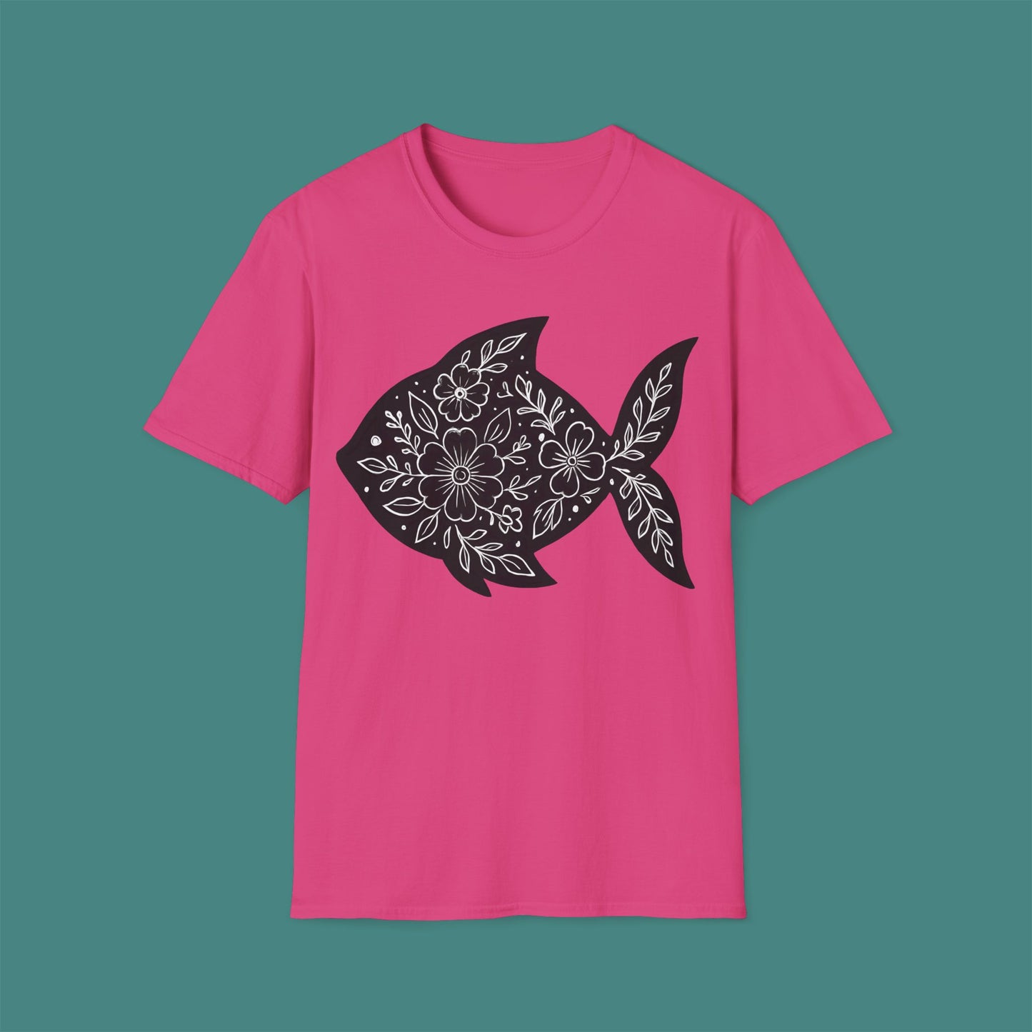 Floral Fish Silhouette Unisex T-Shirt