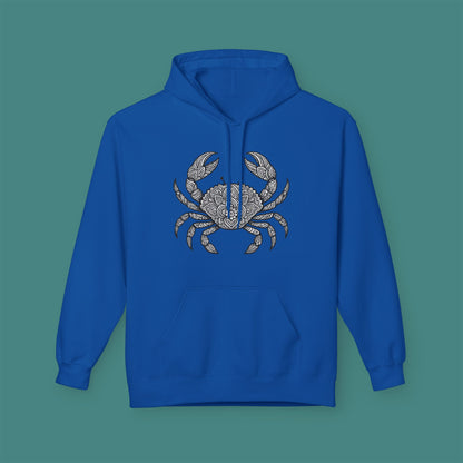 Intricate Mandala Crab Fleece Unisex Hoodie