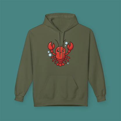Cartoon Cute Lobster Fleece Unisex Hoodie