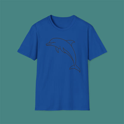 Minimalist Line Art Dolphin Unisex T-Shirt