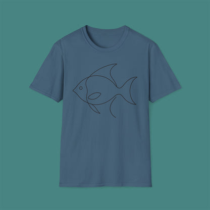 Minimalist Line Art Fish Unisex T-Shirt