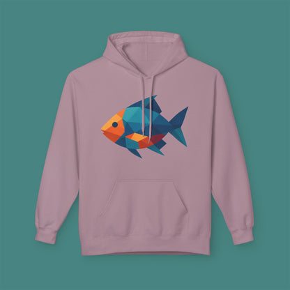 Geometric Polygon Fish Fleece Unisex Hoodie