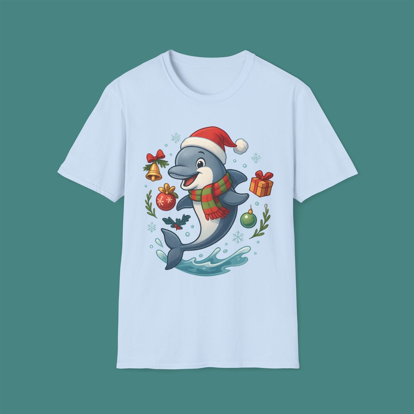 Christmas Dolphin Unisex T-Shirt