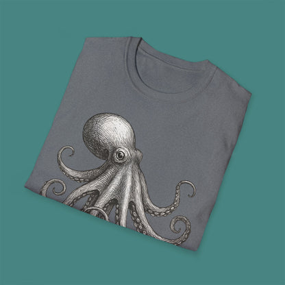 Vintage Etching Octopus Unisex T-Shirt