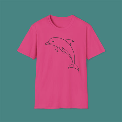 Minimalist Line Art Dolphin Unisex T-Shirt