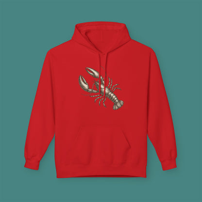 Vintage Etching Lobster Fleece Unisex Hoodie