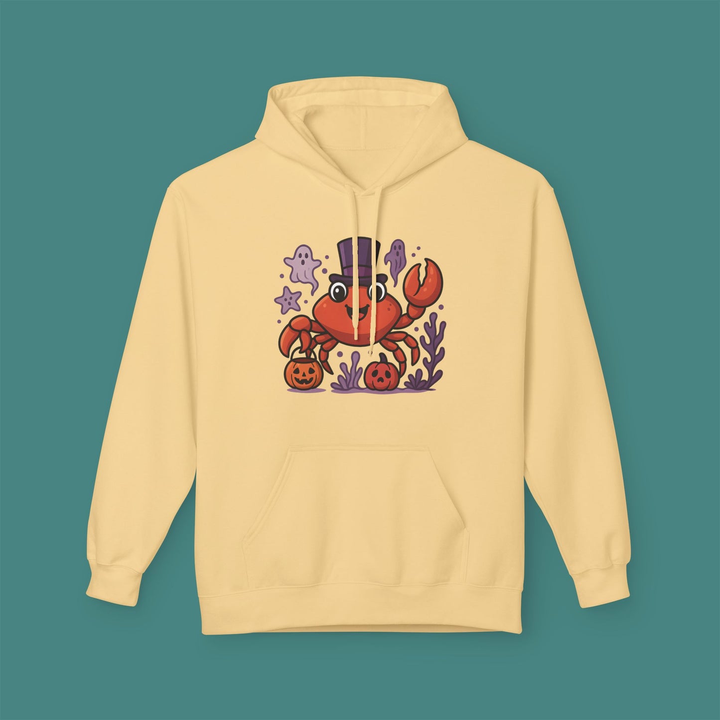 Halloween Crab Fleece Unisex Hoodie