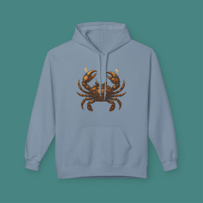 Steampunk Mechanical Crab Fleece Unisex Hoodie