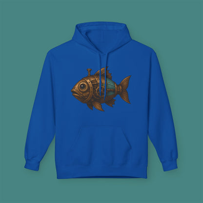 Steampunk Mechanical Fish Fleece Unisex Hoodie