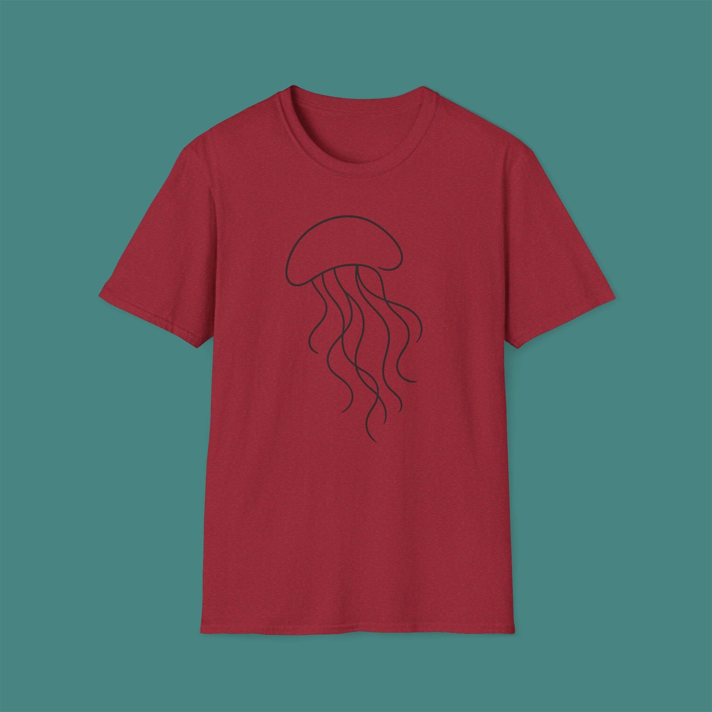 Minimalist Line Art Jellyfish Unisex T-Shirt
