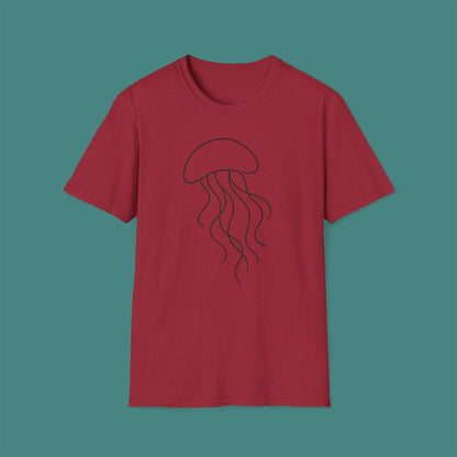 Minimalist Line Art Jellyfish Unisex T-Shirt
