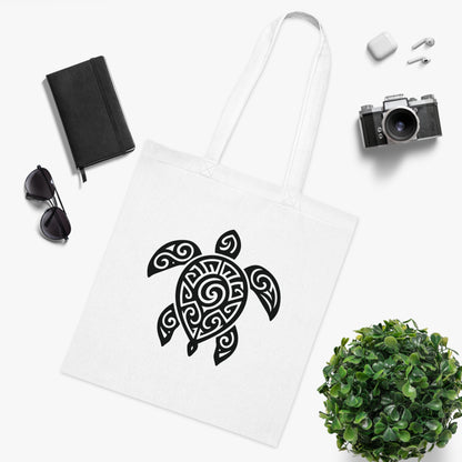 Tribal Tattoo Turtle Tote Bag