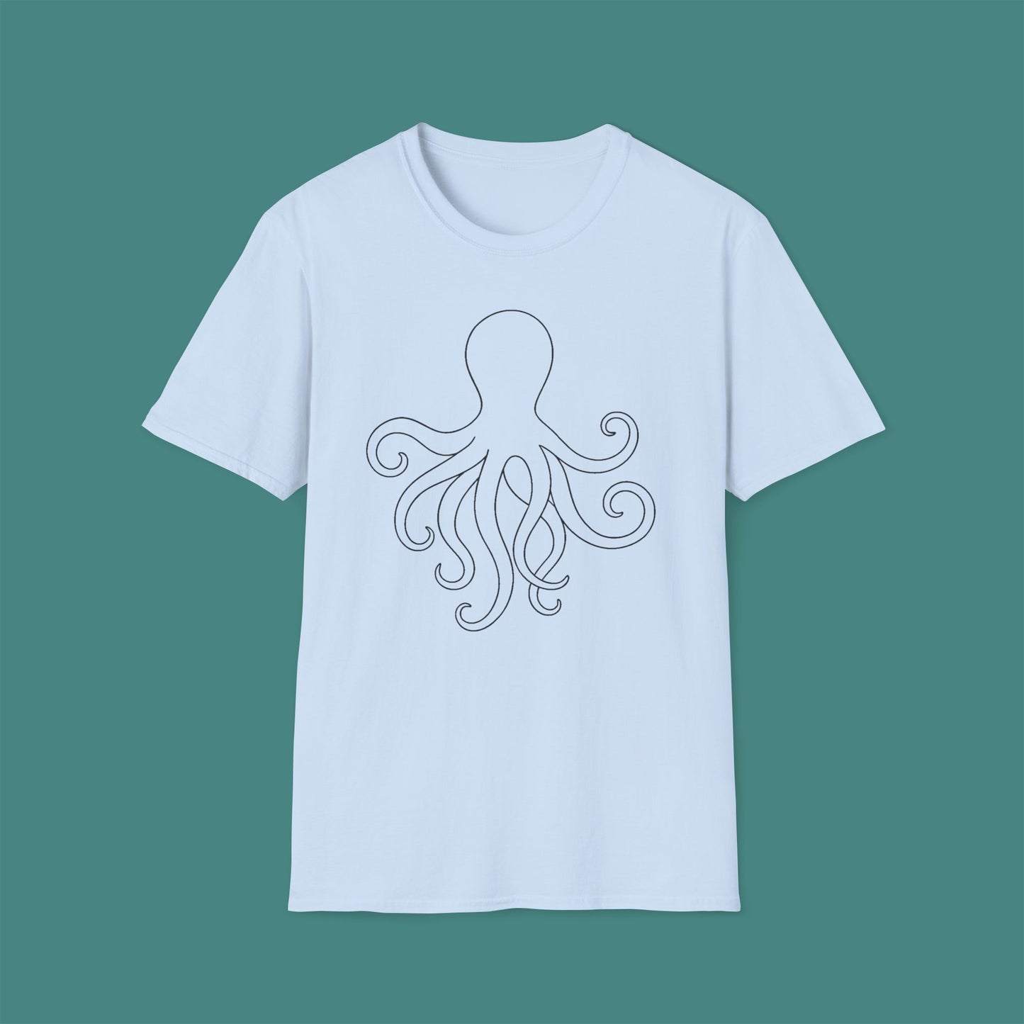 Minimalist Line Art Octopus Unisex T-Shirt